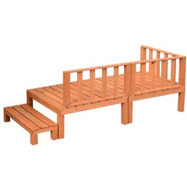 Rocking Table(ロッキングテーブル) 天然木ウッドデッキ 0.5坪 フェンス･ステップ付 WDC-0001-BR チェア