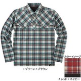 ムッシュ(MUSSHU) 裏起毛プリントチェックメンズ長袖ポロシャツ 45240 長袖シャツ(メンズ)