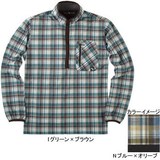 ムッシュ(MUSSHU) 裏起毛プリントチェックメンズ長袖ジップアップシャツ 45260 長袖シャツ(メンズ)
