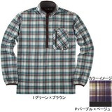 ムッシュ(MUSSHU) 裏起毛プリントチェックメンズ長袖ジップアップシャツ 45260 長袖シャツ(メンズ)