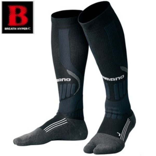 シマノ(SHIMANO) SC-005M ブレスハイパー+度･3Dロングサポートソックス(先割) 408679 ソックス&防寒ソックス