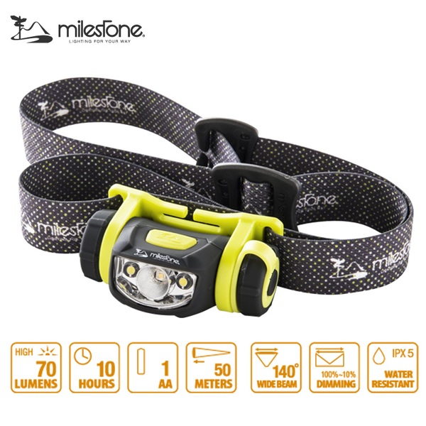 マイルストーン(milestone) MS-A2 最大70ルーメン 単三電池式 MS-A2 ヘッドランプ