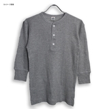 Healthknit(ヘルスニット) 7分袖 ワッフル ヘンリーネック Tee LG-003 半袖Tシャツ(メンズ)