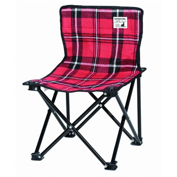 キャプテンスタッグ(CAPTAIN STAG) 起毛コンパクトチェア チェック柄 背面ポケット付き キャンプ/バーベキュー UC1629 座椅子&コンパクトチェア