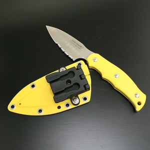 ニューサビナイフ 1 キャンプミニ包丁 半波刃 刃長(92mm) イエロー