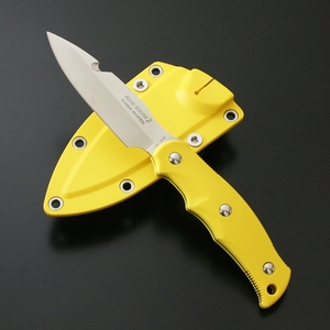 サビナイフ 2 ガットフック付 刃長(92mm) イエロー