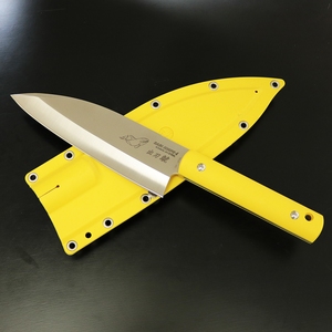 サビナイフ 4 出刃鯱 両刃 直刃 刃長(170mm) イエロー
