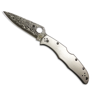 Spyderco(スパイダルコ) エンデューラ4 ダマスカス チタンハンドル 直刃 C10TIPD フォールディングナイフ