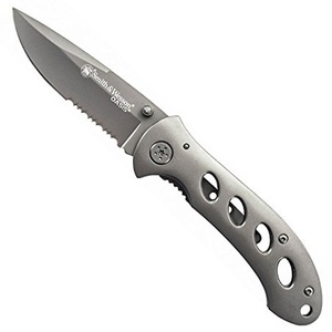 【送料無料】Smith&Wesson(スミス&ウェッソン) オアシス 半波刃 刃長82mm グレー SW423GS