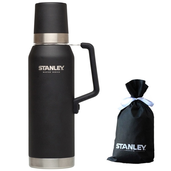 STANLEY(スタンレー) マスター真空ボトル1.3L MBK+STANLEY ギフトバッグ(Lサイズ)【プレゼント特別企画】 02659-006 ステンレス製ボトル