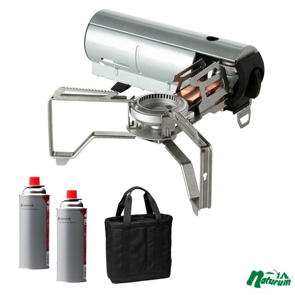 スノーピーク(snow peak) HOME&CAMPバーナー/シルバー+バーナー収納バッグ+ギガパワーガスCBブタン×2【4点セット】 GS-600SL ガス式