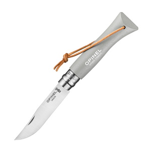 OPINEL(オピネル) ステンレススチール#6 革紐付き Colorama 約73mm クラウド 41402