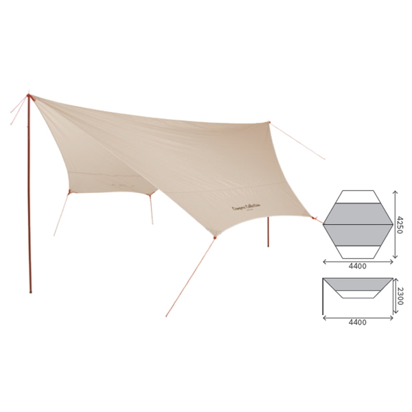 CampersCollection(キャンパーズコレクション) UV ヘキサゴン タープ RXG-2UV ウィング型(ポール:1～2本)