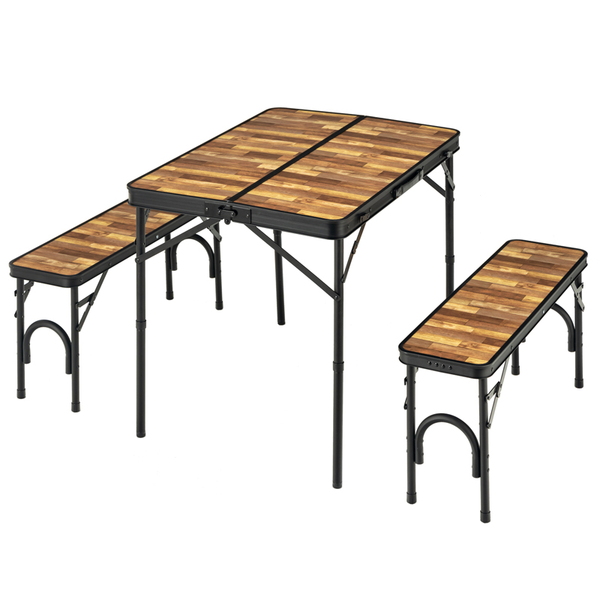 BUNDOK(バンドック) テーブル&ベンチセット 木目 BD-230WB テーブル･チェアセット