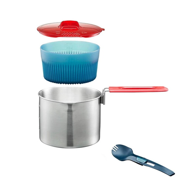 FORCLAZ(フォルクラ) TREK500 ステンレスクッカーセット 1人用 2558430-8492722 ステンレス製ソロクッカーセット