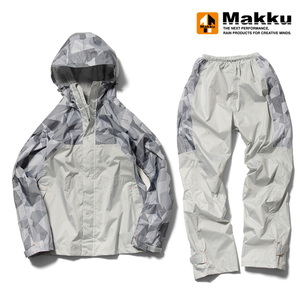 マック(Makku) クロス オーバー レインスーツ ＬＬ グレーカモ AS-8510