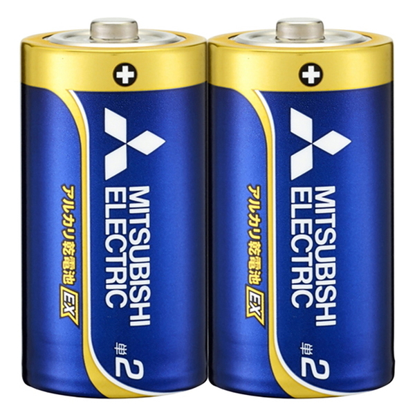 MITSUBISHI(三菱電機) アルカリ乾電池 単2形 2本入 長持ちハイパワー EXシリーズ 使用推奨期限10年 LR14EXD/2S 電池&ソーラーバッテリー
