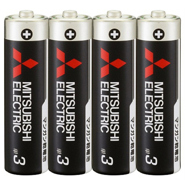 MITSUBISHI(三菱電機) マンガン乾電池 単3形 4本入 R6PUD/4S 電池&ソーラーバッテリー