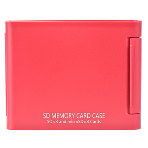 ケンコー SDメモリーカードケースAS 8枚収納タイプ(SDカード8枚+microSDカード8枚収納可能) レッド