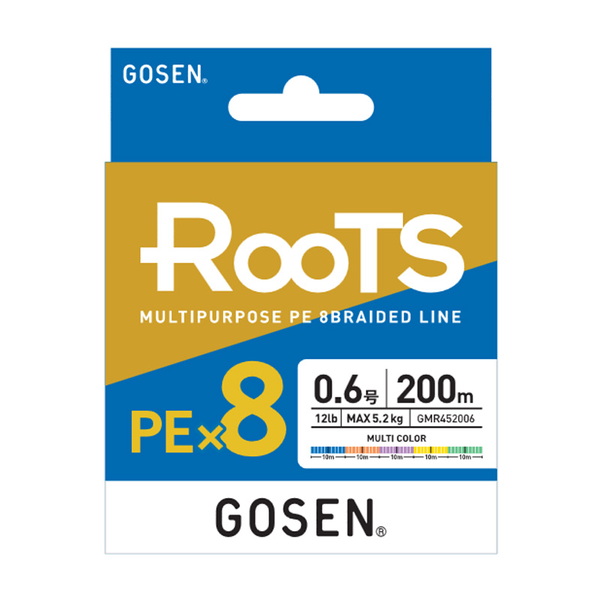 ゴーセン(GOSEN) RooTS(ルーツ) PE×8 200m GMR852012 シーバス用PEライン