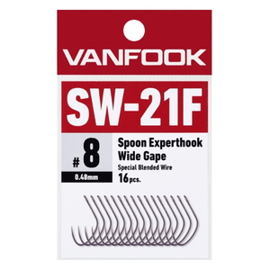 ヴァンフック(VANFOOK) スプーンエキスパートフック ワイド ＃６／１６本 フッ素ブラック SW-21F