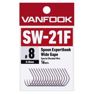ヴァンフック(VANFOOK) スプーンエキスパートフック ワイド ＃７／１６本 フッ素ブラック SW-21F