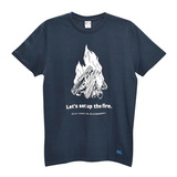 Blue Moment(ブルー モーメント) 焚火グラフィック Tシャツ メンズ半袖Tシャツ