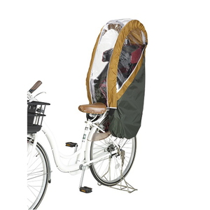 OGK(オージーケー) 自転車アクセサリー ヘッドレスト付リア用レインカバー ディープグリーン・オリーブ