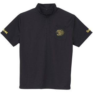 【送料無料】サンライン(SUNLINE) 獅子ジップシャツ（半袖） Ｓ ブラック SUW-04204CW