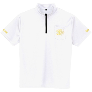 【送料無料】サンライン(SUNLINE) 獅子ジップシャツ（半袖） Ｓ ホワイト SUW-04204CW