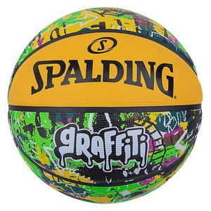 SPALDING(スポルディング) グラフィティ ラバー バスケットボール アウトドア ７号球 グリーン×イエロー 84374Z