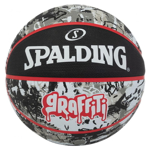 SPALDING(スポルディング) グラフィティ ラバー バスケットボール アウトドア ７号球 ブラック×レッド 84378Z