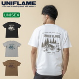 ユニフレーム(UNIFLAME) 【ユニフレーム×ナチュラム】7.1オンス へヴィーウェイト バックプリント Tシャツ URNT-7 半袖Tシャツ(メンズ)