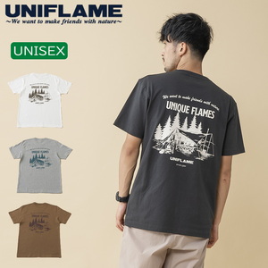 ユニフレーム(UNIFLAME) 【ユニフレーム×ナチュラム】7.1オンス へヴィーウェイト バックプリント Tシャツ URNT-8