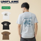 ユニフレーム(UNIFLAME) 【ユニフレーム×ナチュラム】7.1オンス へヴィーウェイト バックプリント Tシャツ URNT-9 半袖Tシャツ(メンズ)
