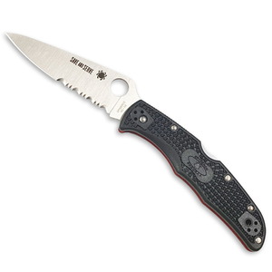 【送料無料】Spyderco(スパイダルコ) エンデューラ4 半波刃 ブラック×レッドライン C10FPSBKRD