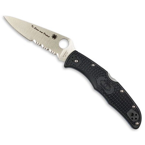 【送料無料】Spyderco(スパイダルコ) エンデューラ4 半波刃 ブラック×ブルーライン C10FPSBKBL