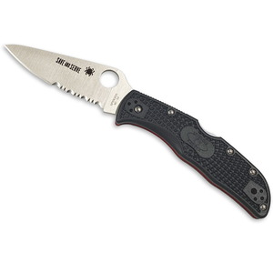 【送料無料】Spyderco(スパイダルコ) エンデラ 半波刃 ブラック×レッドライン C243FPSBKRD