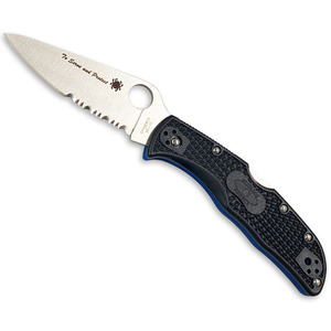 【送料無料】Spyderco(スパイダルコ) エンデラ 半波刃 ブラック×ブルーライン C243FPSBKBL