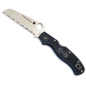 【送料無料】Spyderco(スパイダルコ) レスキュー 波刃 ブラック×ブルーライン C14FSBKBL3