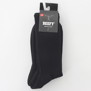 Hanes(ヘインズ) 【25春夏】BEEFY フルレングスソックス(ハーフパイル/2足組) M ブラック HMSBW001 Hanes(ヘインズ) 【25春夏】BEEFY フルレングスソックス(ハーフパイル/2足組) M ブラック HMSBW001
