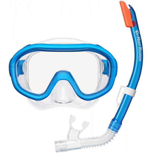 REEF TOURER(リーフツアラー) シリコーン製 マスク&弁付きWガードシュノーケル 子ども用2点セット RC0210 ビーチ･プール用品