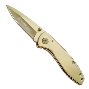 【送料無料】Smith&Wesson(スミス&ウェッソン) エグゼクティブ ゴールド 直刃 CK110GL