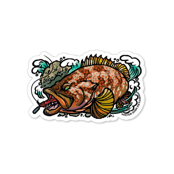 ウォーターサイドピーターパン(WATER SIDE PETERPAN) BIG BITEキジハタステッカー   ステッカー