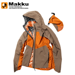 マック(Makku) リミックスレインジャケット M BR×OR(ブラウン×オレンジ) AS-810