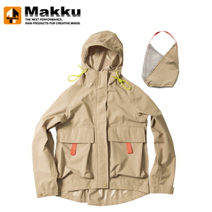 マック(Makku) 【２３春夏】Ｗｏｍｅｎ'ｓ 防滴ビッグポケット レインパーカー ウィメンズ Ｌ ＢＧ（ベージュ） AS-630
