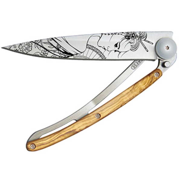 deejo(ディージョ) tatoos 37g GEISHA-OLIVEWOOD DJ-1310 フォールディングナイフ