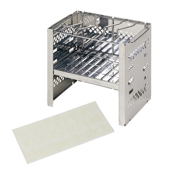 キャプテンスタッグ(CAPTAIN STAG) 【春の鹿番長祭】カマド スマートグリル B5型 (3段調節)+スウェーデンファイアーライター5枚組   BBQコンロ(卓上タイプ)