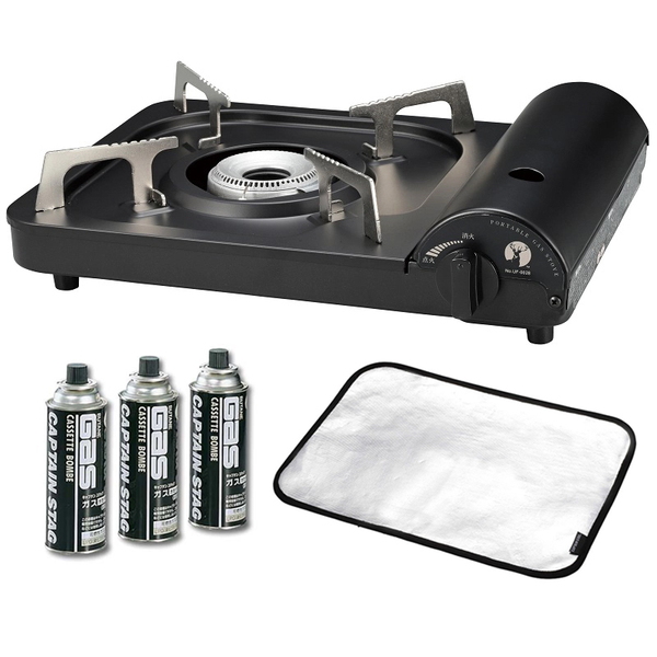 キャプテンスタッグ(CAPTAIN STAG) ポータブルカセットコンロ･シート･ガス缶セット   ストーブ･コンロアクセサリー