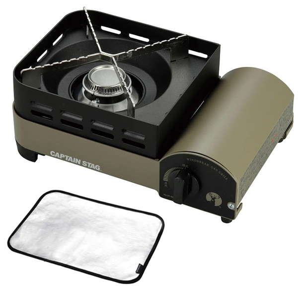 キャプテンスタッグ(CAPTAIN STAG) ウィンドブレイクカセットコンロジュニア･シートセット   ガス式